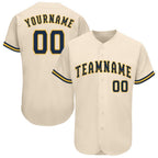 Custom Cream Navy-Gold Baseball Jersey photo 1