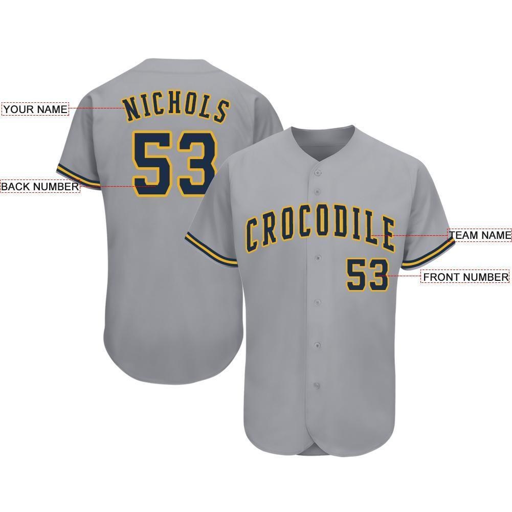 custom gray navy gold baseball jersey milwaukeem0043