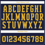 Custom Navy Gold Baseball Jersey photo 3