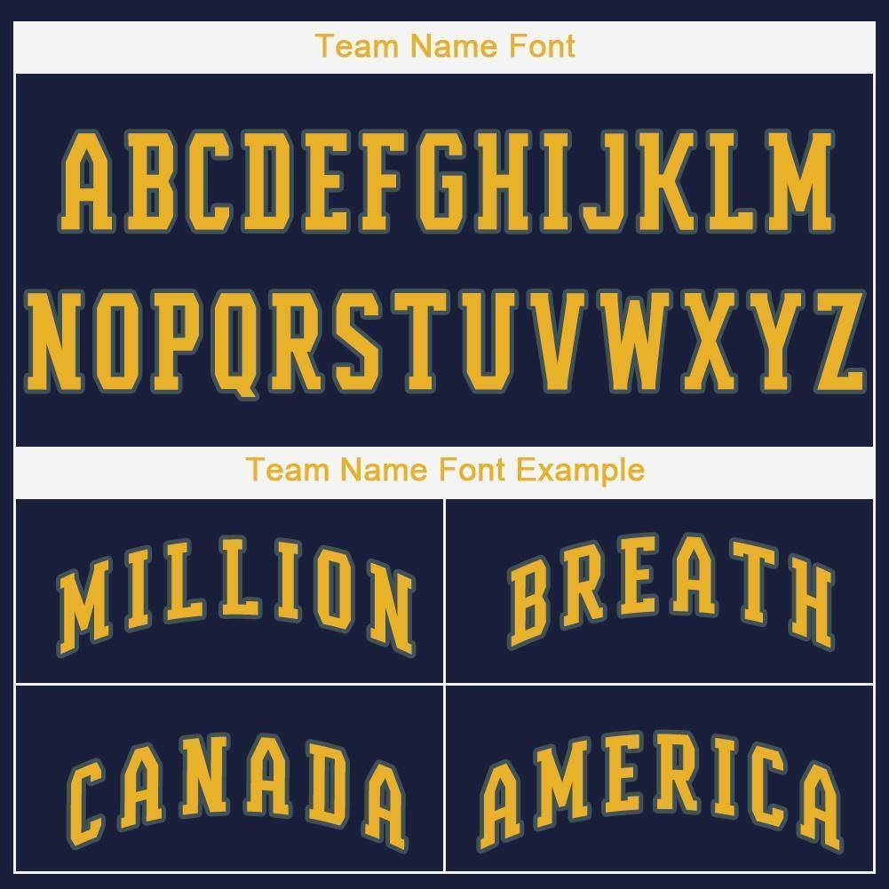 Custom Navy Gold Baseball Jersey photo 4