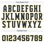 Custom White Royal Pinstripe Navy-Gold Baseball Jersey photo 3