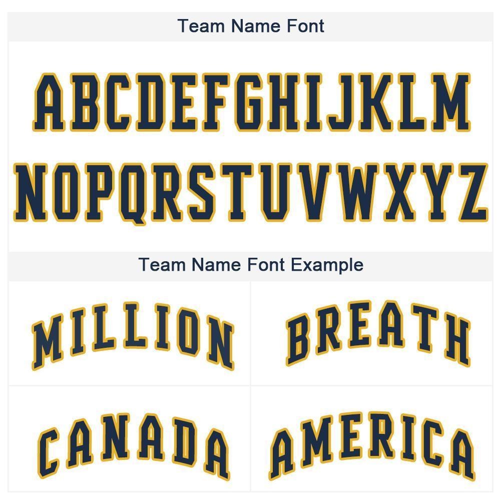 Custom White Royal Pinstripe Navy-Gold Baseball Jersey photo 4