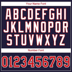 Custom Navy Red-White Baseball Jersey photo 4