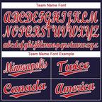 Custom Navy Red-White Baseball Jersey photo 5