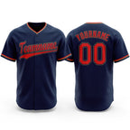 Custom Navy Red-Old Gold Baseball Jersey