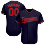 Custom Navy Red-Old Gold Baseball Jersey photo 1