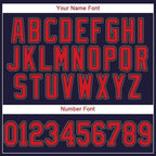 Custom Navy Red-Old Gold Baseball Jersey photo 3