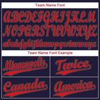 Custom Navy Red-Old Gold Baseball Jersey photo 4