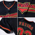 Custom Navy Red-Old Gold Baseball Jersey photo 5