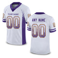 Custom White Purple-Gold Drift Fashion Football Jersey