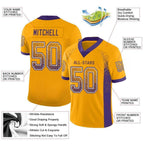 Custom Gold Purple-White Drift Fashion Football Jersey photo 1