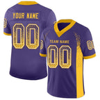 Custom Purple Gold-White Drift Fashion Football Jersey photo 1