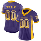 Custom Purple Gold-White Drift Fashion Football Jersey photo 2