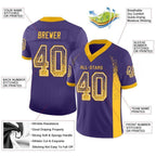 Custom Purple Gold-White Drift Fashion Football Jersey photo 3