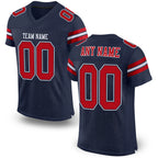 Custom Navy Red-White Mesh Authentic Football Jersey