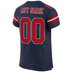 Custom Navy Red-White Mesh Authentic Football Jersey photo 3