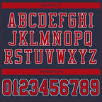 Custom Navy Red-White Mesh Authentic Football Jersey photo 4