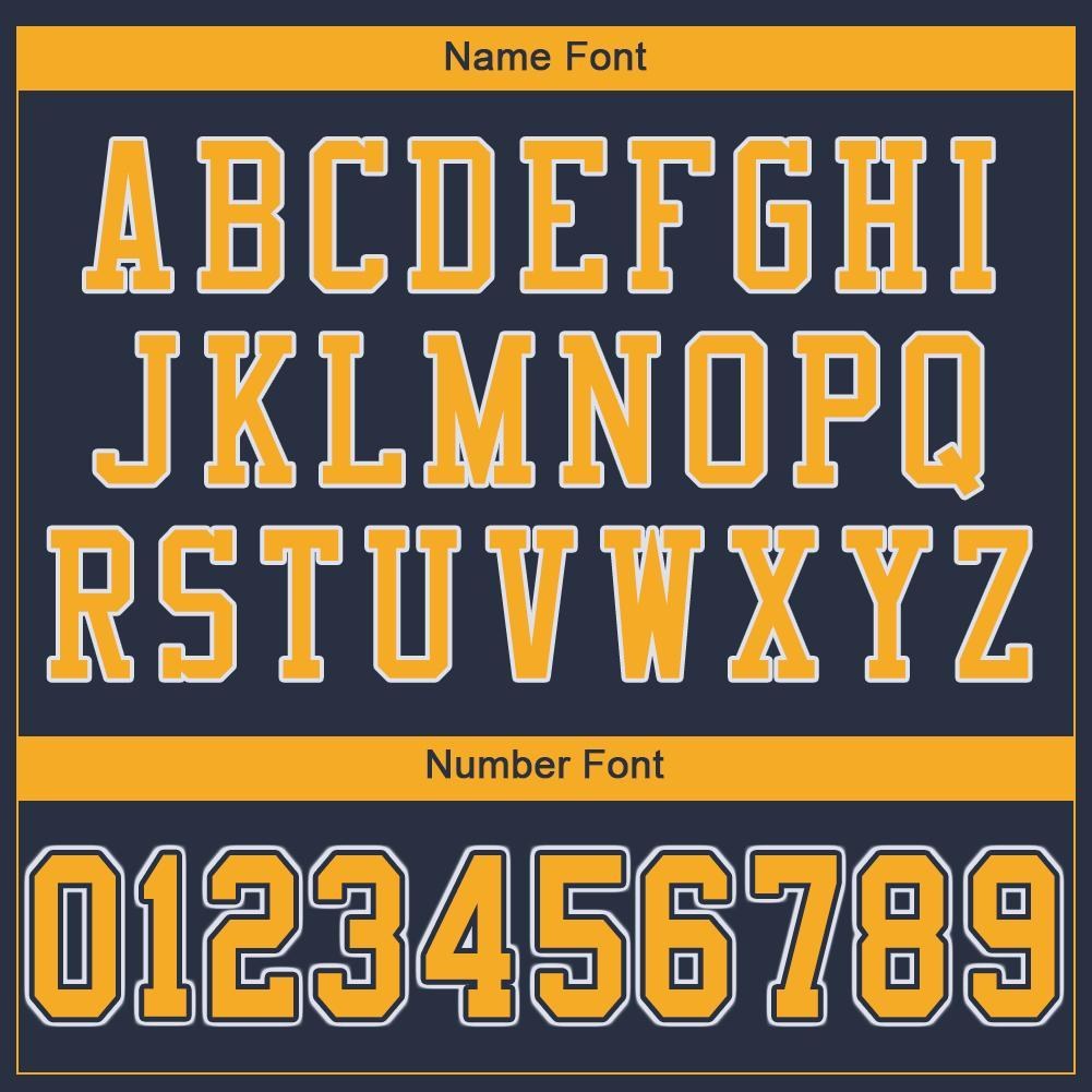 Custom Navy Gold-White Mesh Authentic Football Jersey photo 4