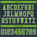 Custom Navy Neon Green-White Mesh Authentic Football Jersey photo 4