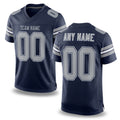 Custom Navy Gray-White Mesh Authentic Football Jersey