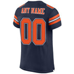 Custom Navy Orange-White Mesh Authentic Football Jersey photo 3