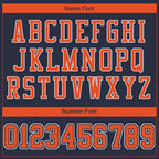 Custom Navy Orange-White Mesh Authentic Football Jersey photo 4