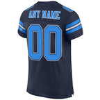 Custom Navy Powder Blue-White Mesh Authentic Football Jersey photo 3