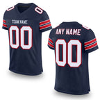 Custom Navy White-Red Mesh Authentic Football Jersey
