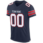Custom Navy White-Red Mesh Authentic Football Jersey photo 2