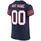 Custom Navy White-Red Mesh Authentic Football Jersey photo 3