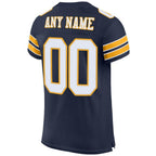 Custom Navy White-Gold Mesh Authentic Football Jersey photo 4