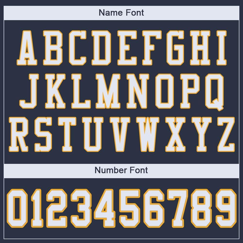 Custom Navy White-Gold Mesh Authentic Football Jersey photo 5