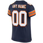 Custom Navy White-Orange Mesh Authentic Football Jersey photo 3