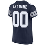Custom Navy White-Light Gray Mesh Authentic Football Jersey photo 3