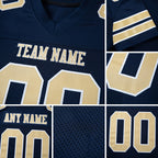 Custom Navy Vegas Gold-White Mesh Authentic Football Jersey detail