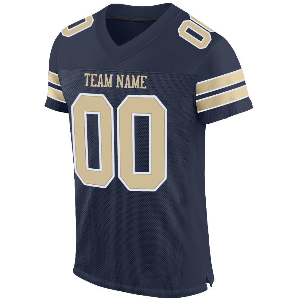 Custom Navy Vegas Gold-White Mesh Authentic Football Jersey photo 2