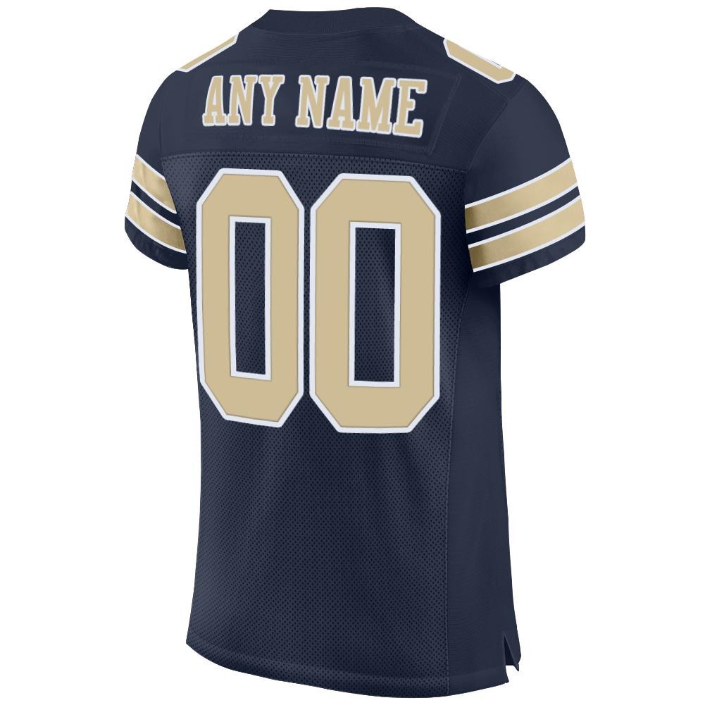 Custom Navy Vegas Gold-White Mesh Authentic Football Jersey photo 3