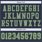 Custom Navy Light Gray-Neon Green Mesh Authentic Football Jersey photo 4