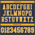 Custom Navy Gold-White Mesh Authentic Football Jersey photo 4