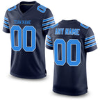 Custom Navy Powder Blue-White Mesh Authentic Football Jersey