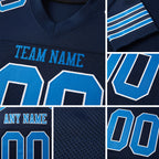Custom Navy Powder Blue-White Mesh Authentic Football Jersey detail