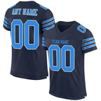 Custom Navy Powder Blue-White Mesh Authentic Football Jersey photo 1