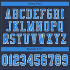 Custom Navy Powder Blue-White Mesh Authentic Football Jersey photo 4