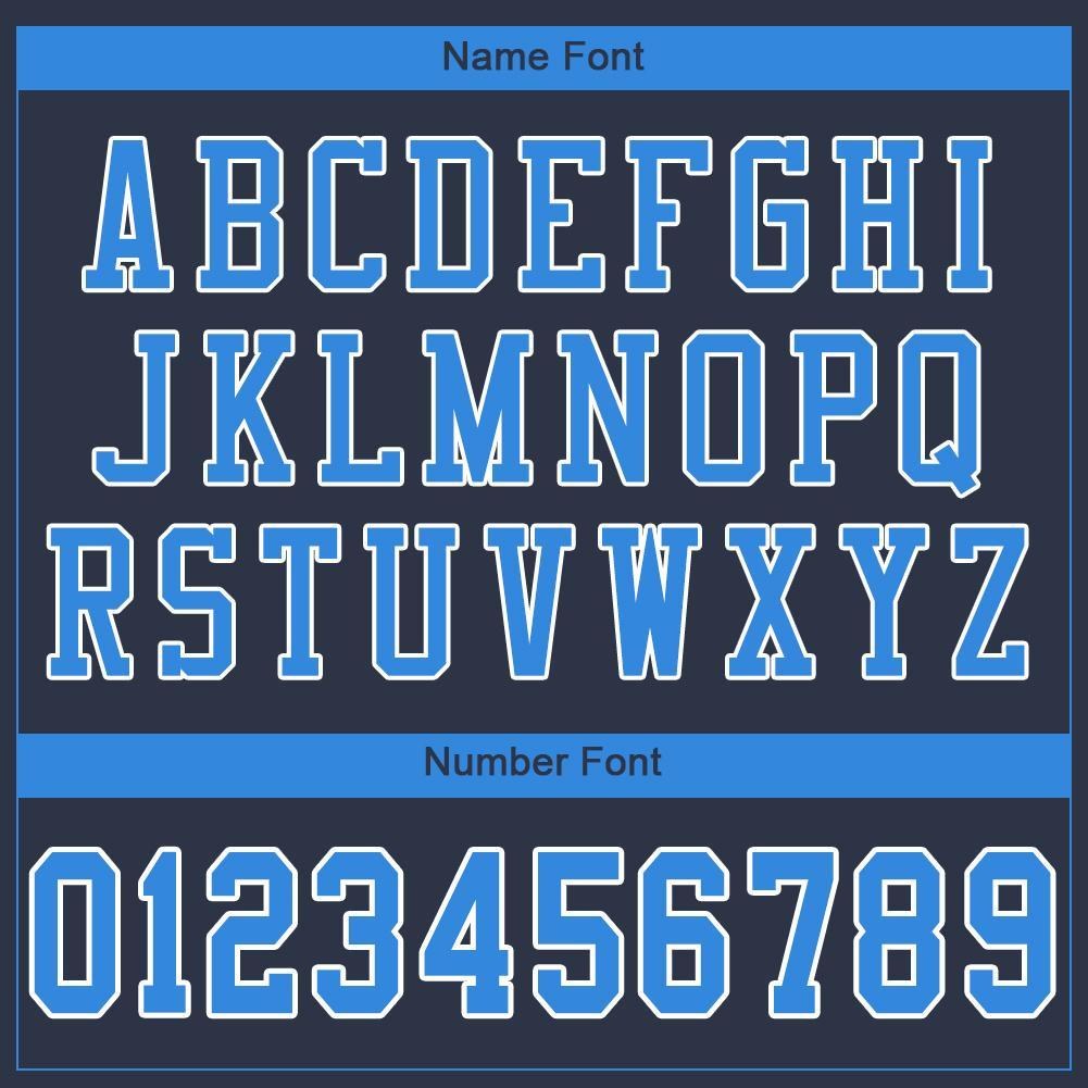 Custom Navy Powder Blue-White Mesh Authentic Football Jersey photo 4