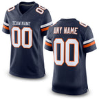 Custom Navy White-Orange Mesh Authentic Football Jersey