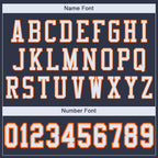 Custom Navy White-Orange Mesh Authentic Football Jersey photo 5