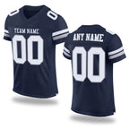 Custom Navy White-Light Gray Mesh Authentic Football Jersey