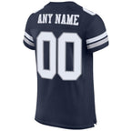 Custom Navy White-Light Gray Mesh Authentic Football Jersey photo 3