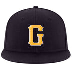 Custom Navy Gold-White Stitched Adjustable Snapback Hat photo 2