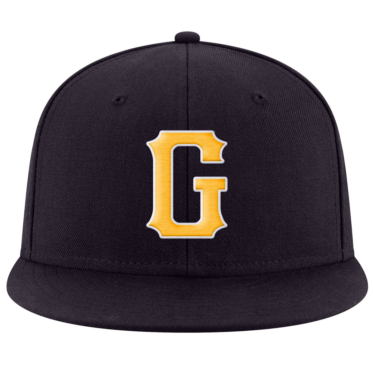 Custom Navy Gold-White Stitched Adjustable Snapback Hat photo 2